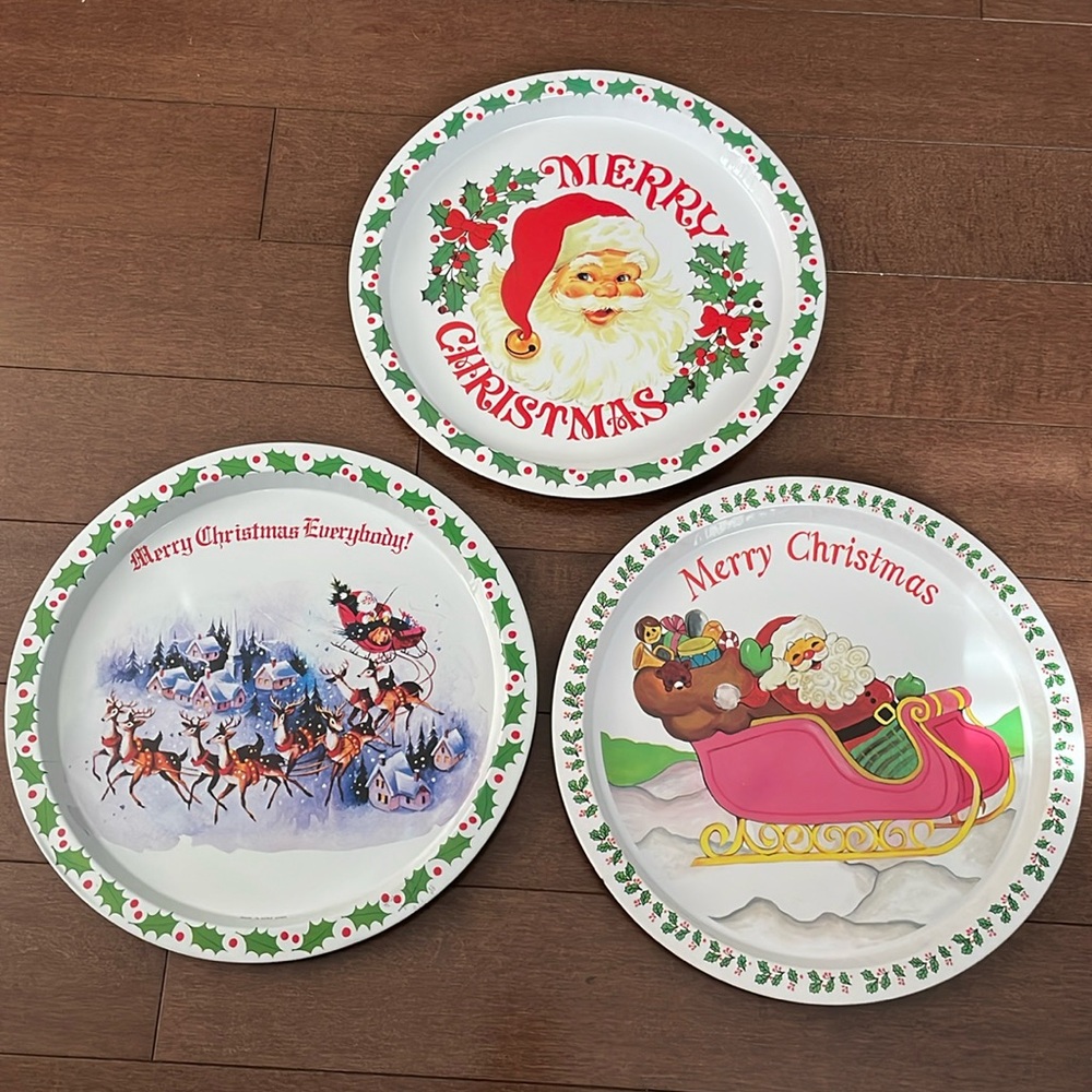 Vintage Holiday Trays